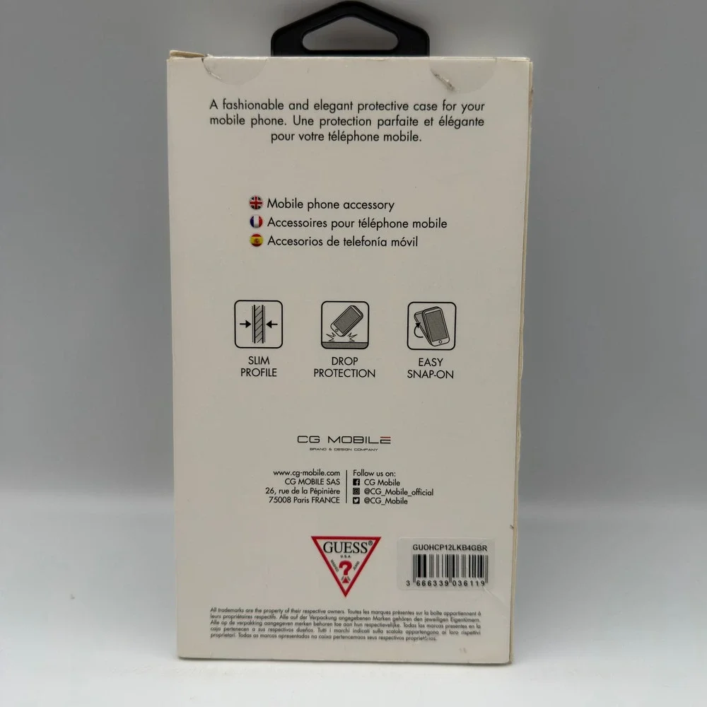 Guess iPhone 12 Pro Max Case Clear Brown Monogram Logo Slim GUOHCP12LKB4GBR